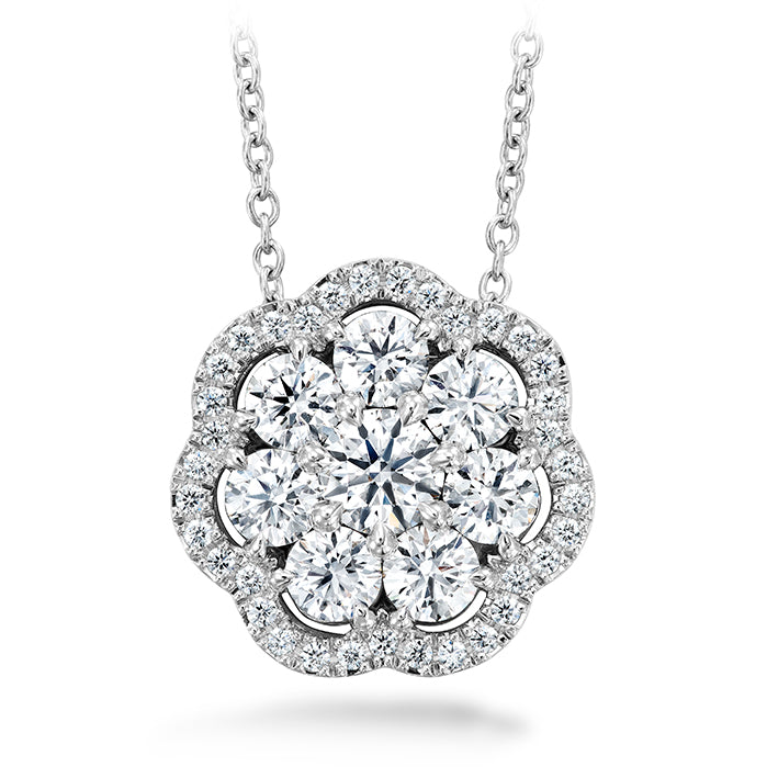 1.45 ctw. Aurora Cluster Pendant in 18K White Gold