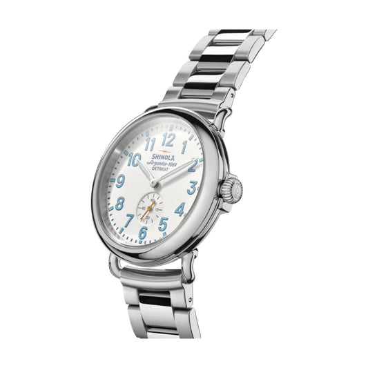 Shinola Runwell 41mm Men's Watch, White and Blue Dial S0120282831