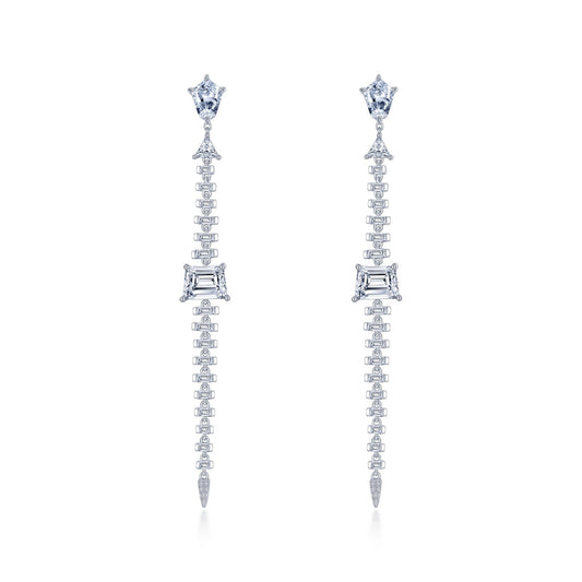 long linear dangling earrings