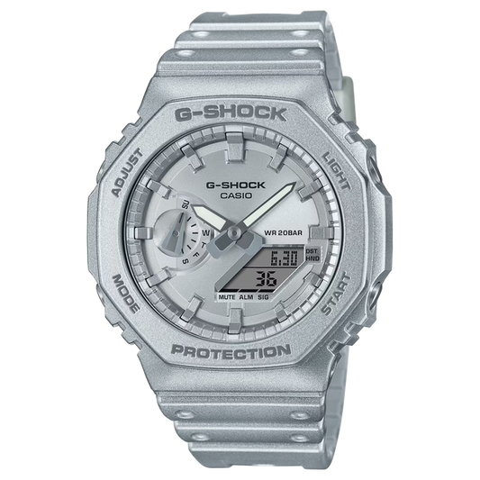 g-shock ga2100ff 8a retro futuristic metallic silver casioak