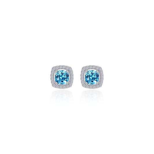 Lafonn Classic Cushion Blue Blue Topaz Earring E0329BTP00