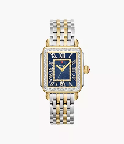 Deco Madison Two-Tone 18k Gold-Plated Diamond Watch