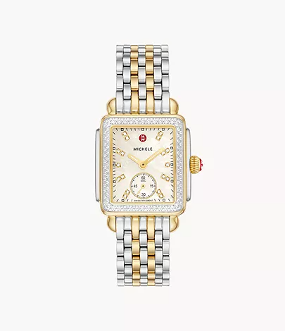 Deco Mid Two-Tone Diamond Stainless Steel Watch