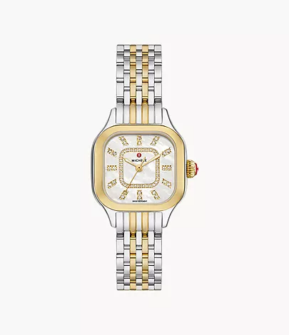 Meggie Two-Tone 18K Gold-Plated Diamond Dial Watch