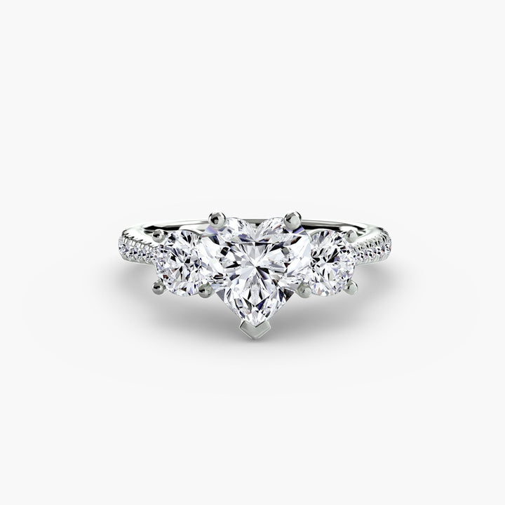 Three-Stone with Pavé Band