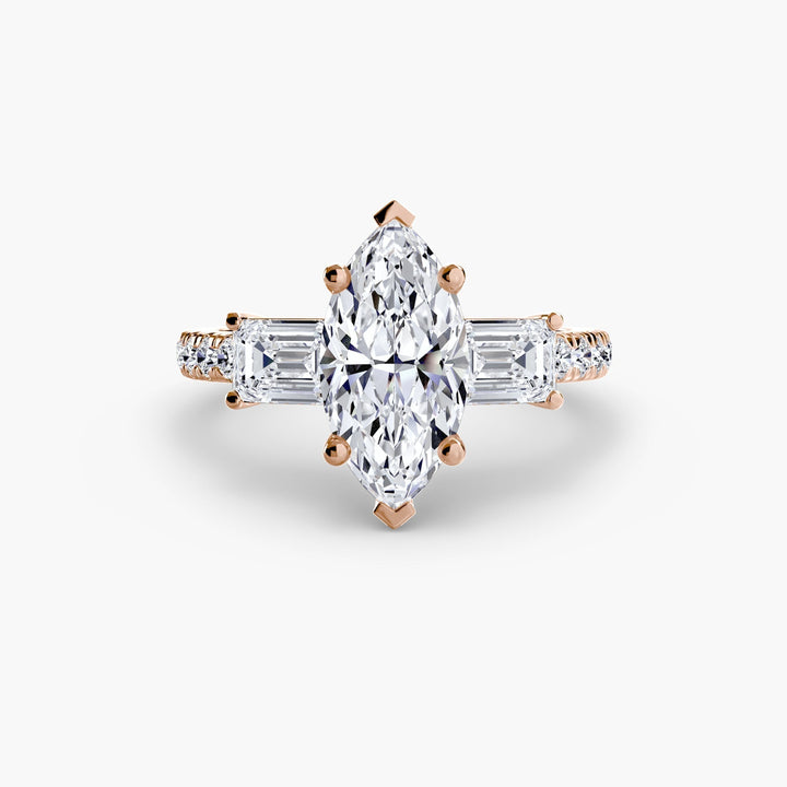 Three-Stone Ring with Pavé Band 4
