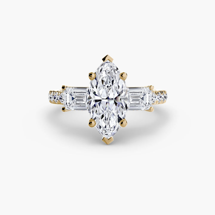 Three-Stone Ring with Pavé Band 4