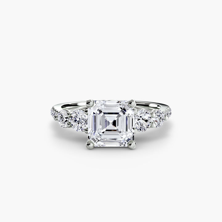 Five Stone Ring with Pavé Band