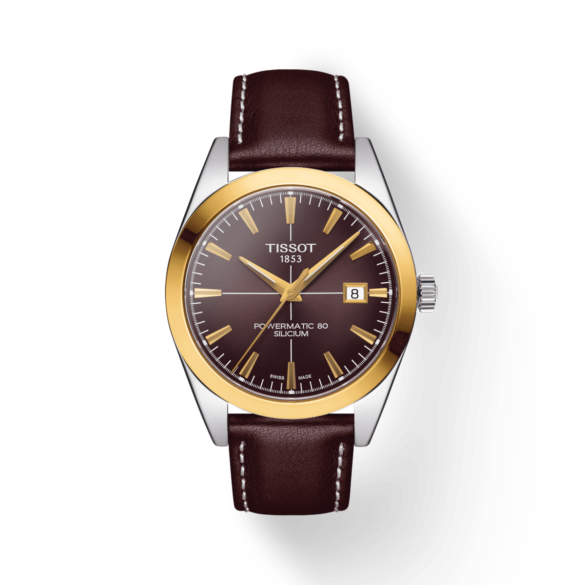 Tissot Gold Dial Watch with Brown Leather Strap Tissot Women main image 3