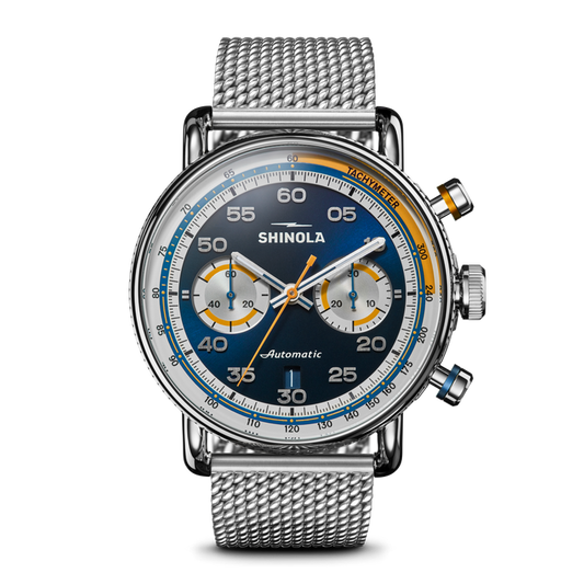 Shinola Canfield Speedway Open Road Automatic Chronograph Watch S0120308430-1-MdntBlu-44-USA