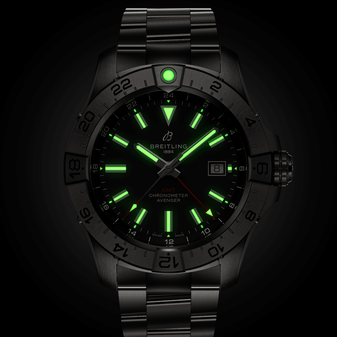breitling avenger automatic gmt 44 watch a32320101b1a1