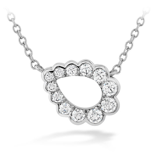 0 3 ctw aerial regal scroll teardrop necklace in 18k white gold