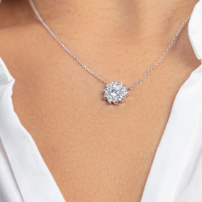 0 9 ctw aerial sol halo necklace in 18k white gold