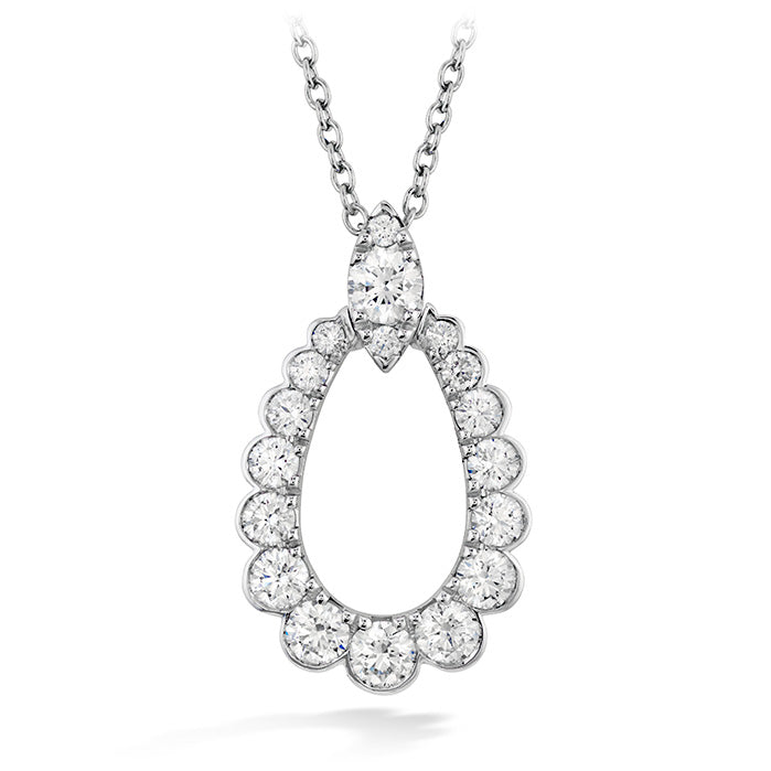 0.85 ctw. Aerial Regal Teardrop Pendant in 18K White Gold