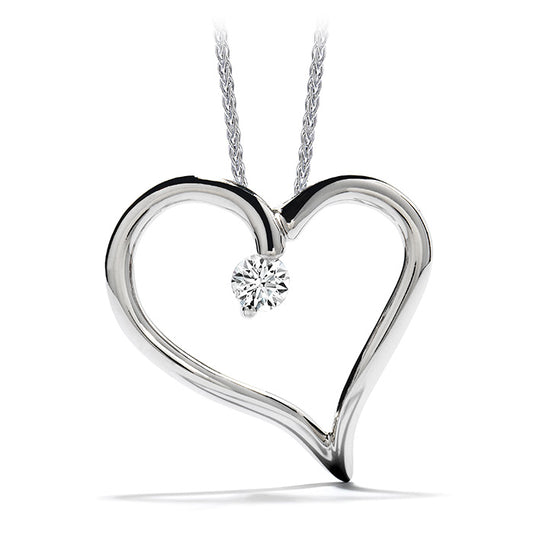 0 12 ctw amorous heart pendant necklace in 18k white gold