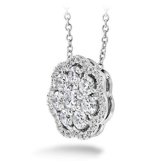 1 45 ctw aurora cluster pendant in 18k white gold