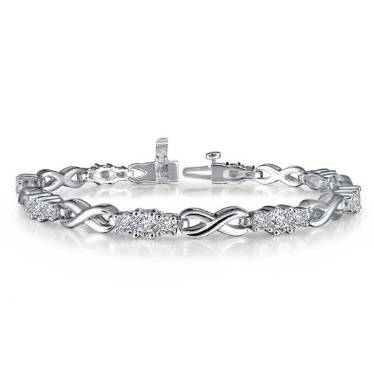 4 23 ctw 3 stone infinity alternating bracelet