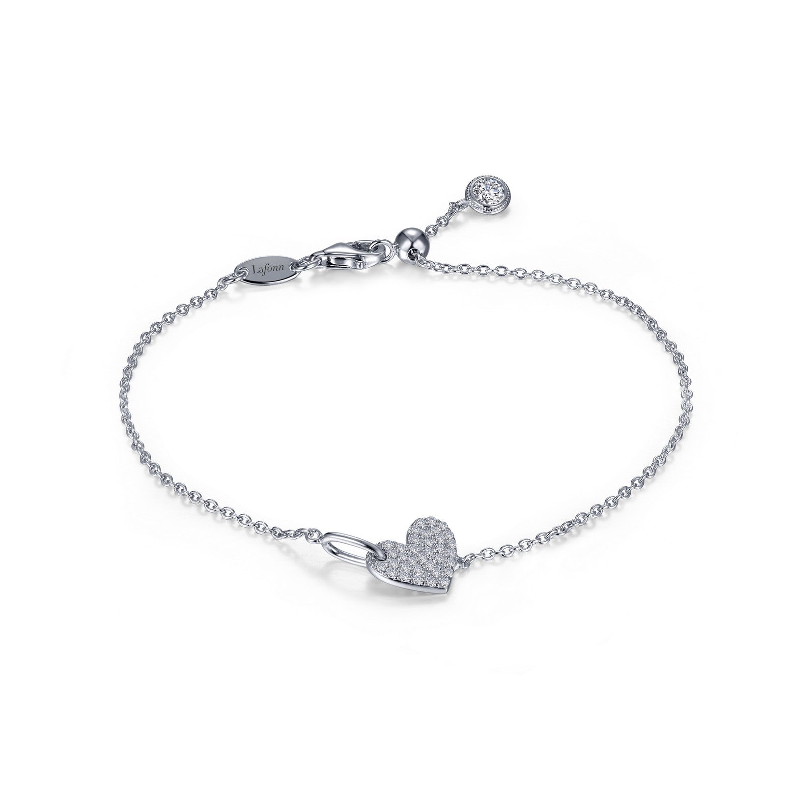 0 6 ctw adjustable heart chain bracelet