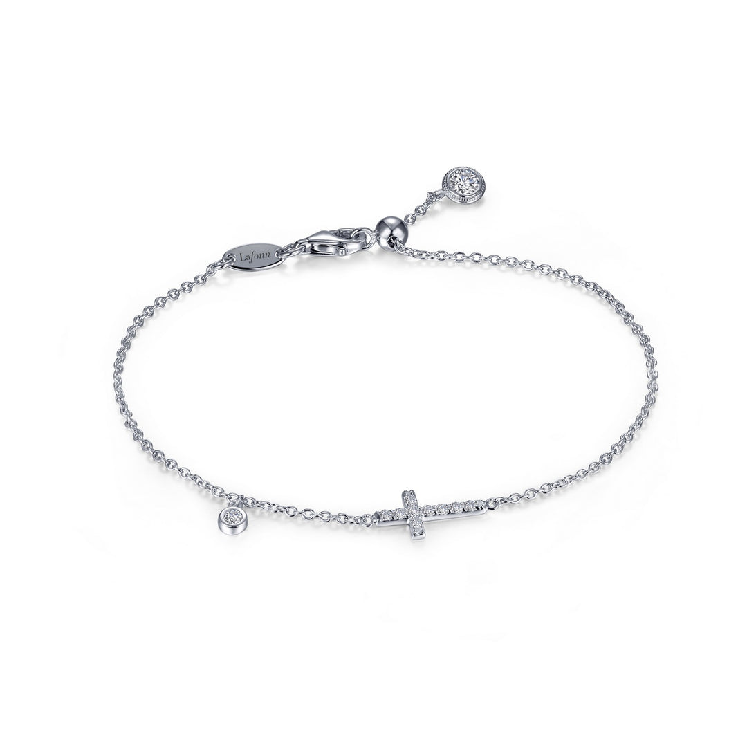 0 44 ctw adjustable sideways cross bracelet