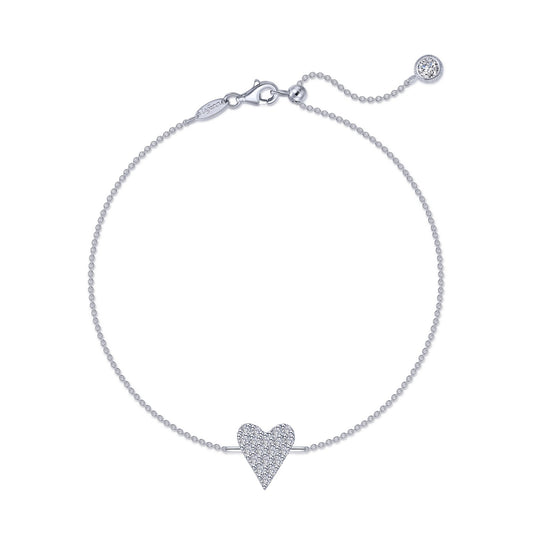 pave heart bracelet