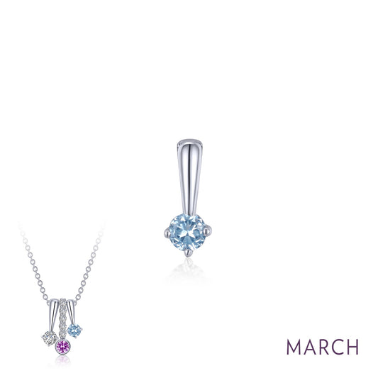 march birthstone love pendant