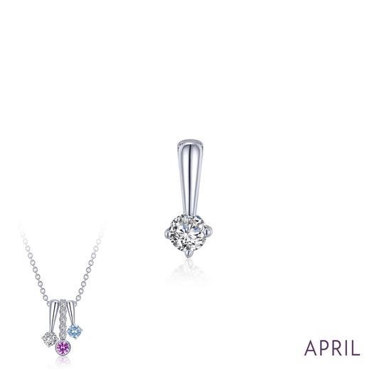 april birthstone love pendant