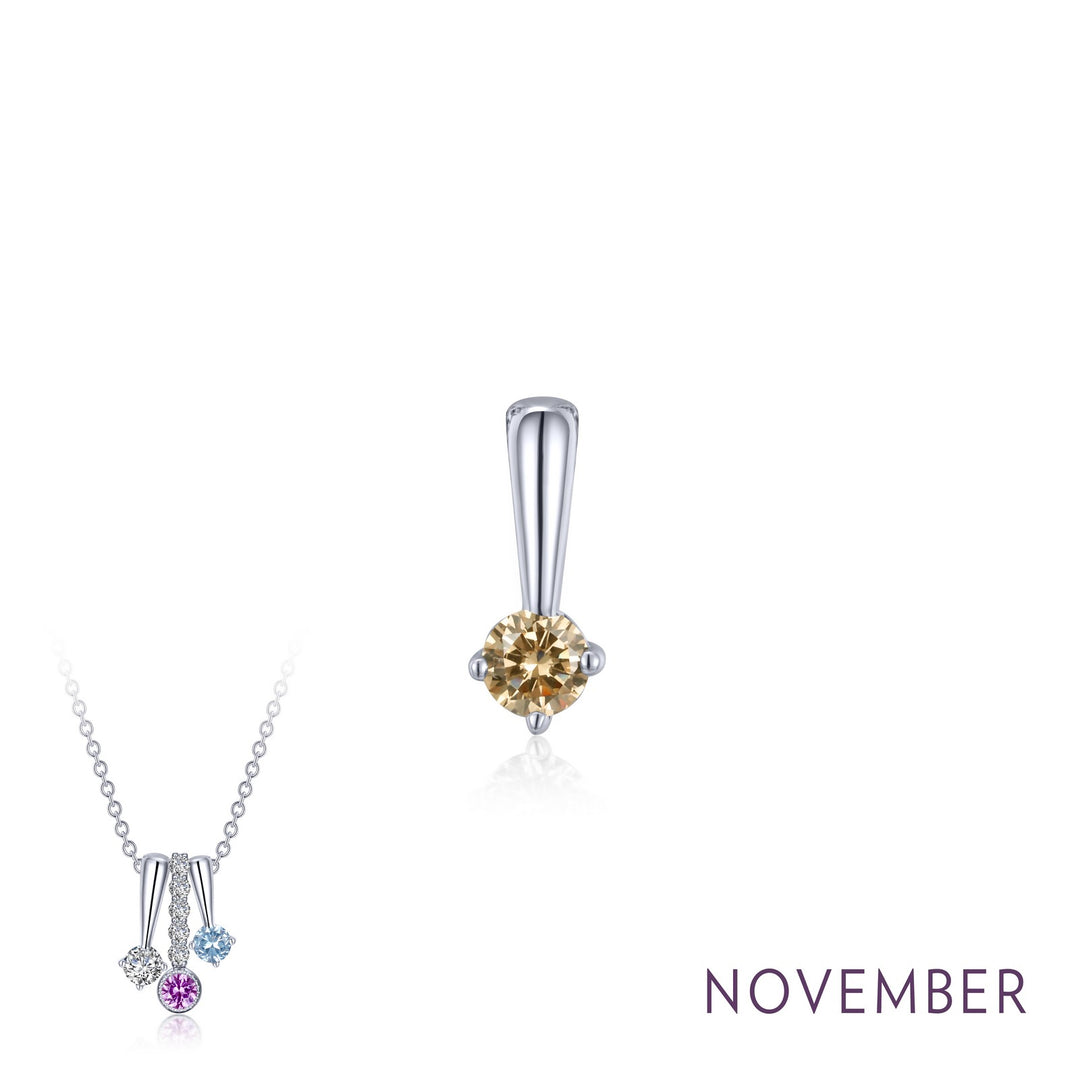november birthstone love pendant