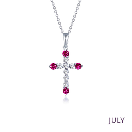 july birthstone cross necklace