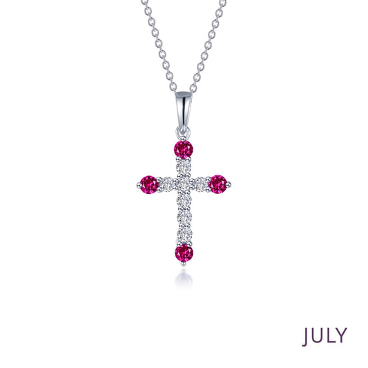 july birthstone cross necklace