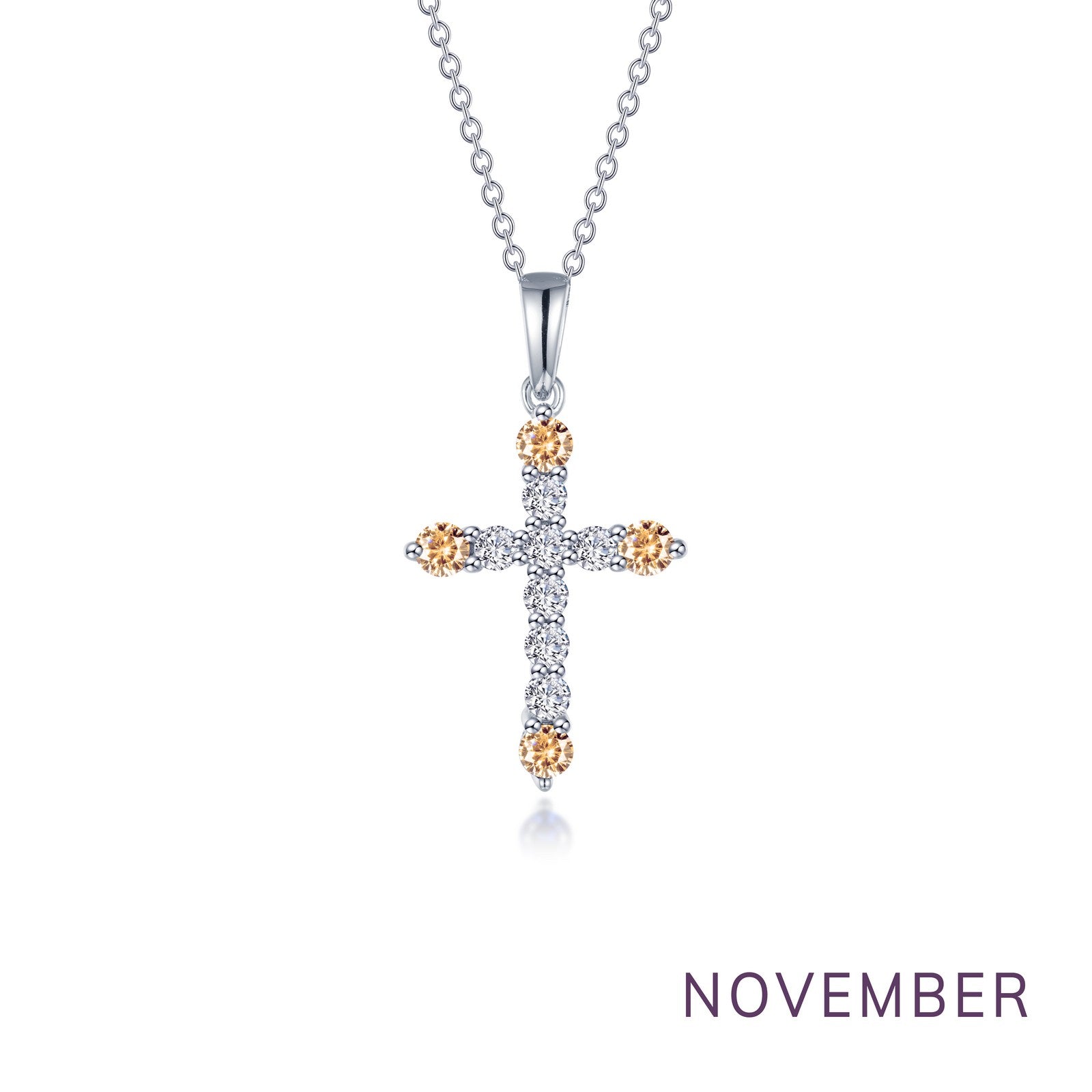 november birthstone cross necklace