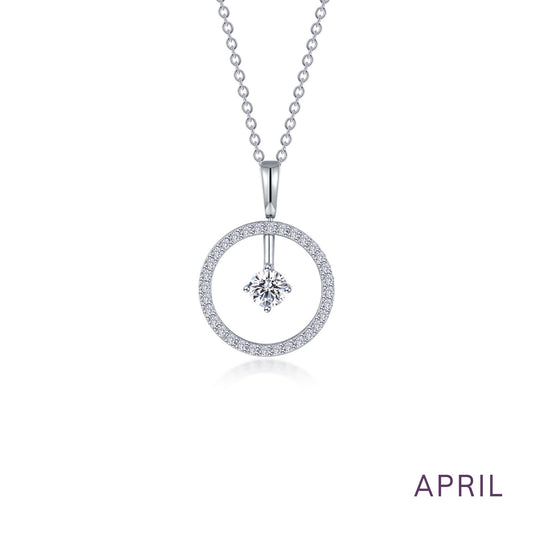 april birthstone reversible open circle necklace