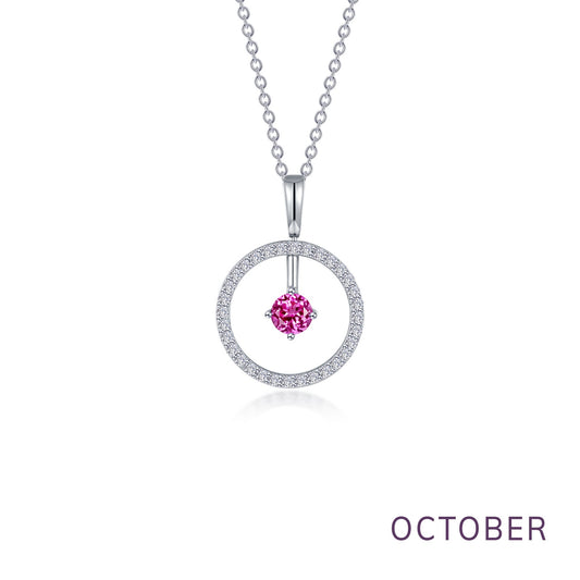 october birthstone reversible open circle necklace