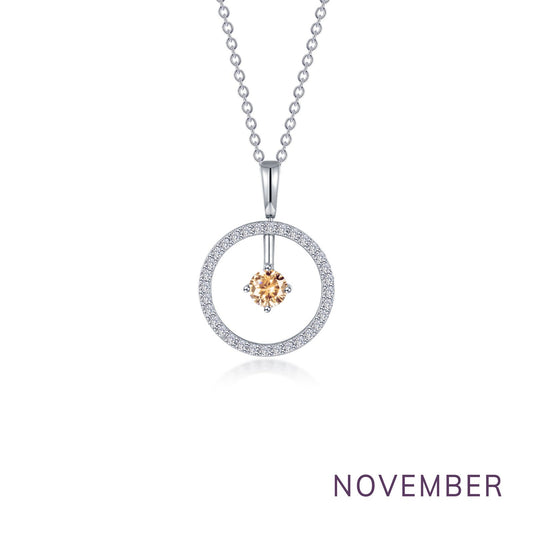 november birthstone reversible open circle necklace