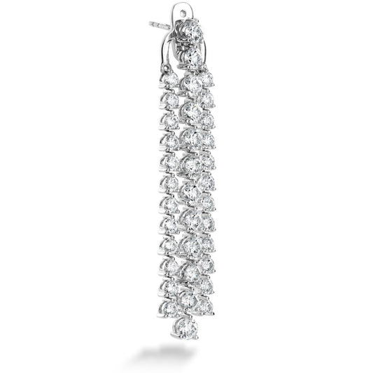 7 67 ctw cascade stiletto earring 3 row in 18k white gold