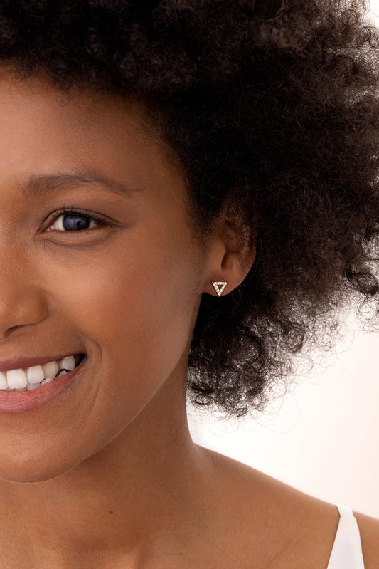 0 2 ctw charmed triangle earrings in 18k white gold