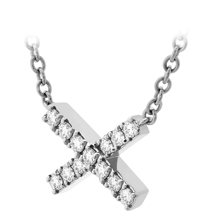 0 11 ctw charmed x pendant in 18k white gold
