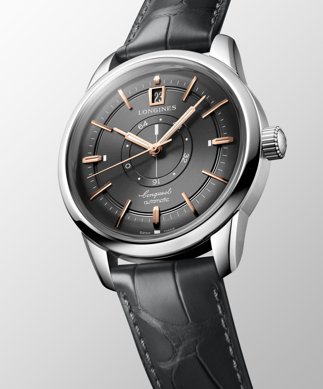 Conquest Heritage Central Power Reserve Automatic Watch, Ø 38.00 Mm, Stainless Steel.