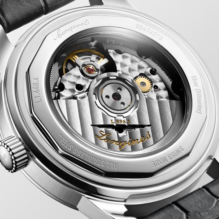 Conquest Heritage Central Power Reserve Automatic Watch, Ø 38.00 Mm, Stainless Steel.