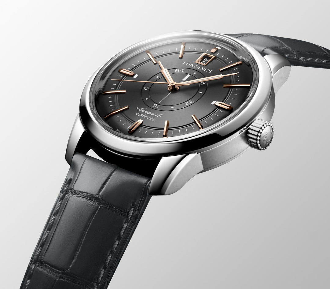 Conquest Heritage Central Power Reserve Automatic Watch, Ø 38.00 Mm, Stainless Steel.