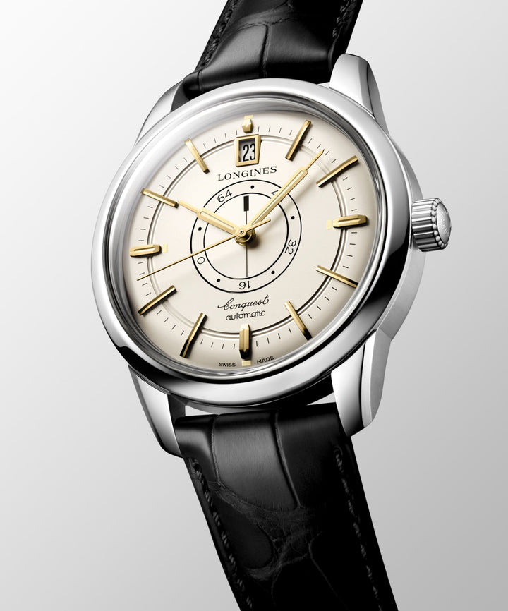 Conquest Heritage Central Power Reserve Automatic Watch, Ø 38.00 Mm, Stainless Steel.