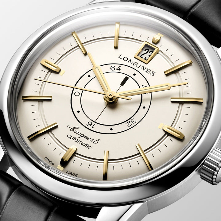 Conquest Heritage Central Power Reserve Automatic Watch, Ø 38.00 Mm, Stainless Steel.