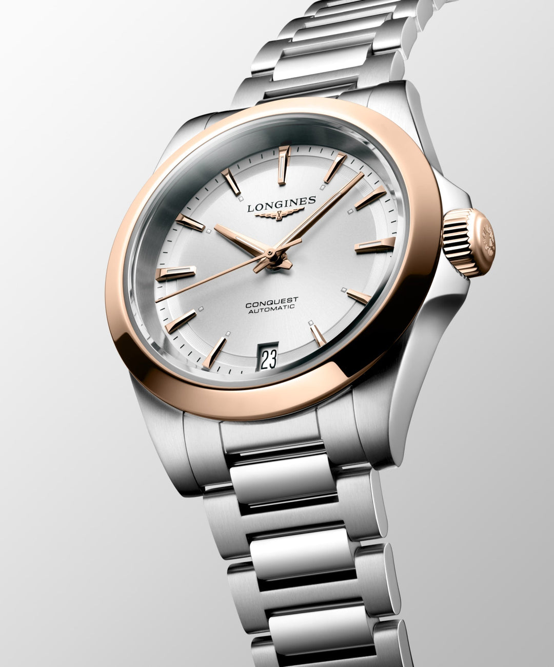 Conquest Automatic Watch, Ø 34.00 Mm, Stainless Steel And 18 Karat Pink Gold Cap 200.