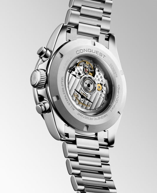 Conquest Chronograph Automatic Watch, Ø 42.00 Mm, Stainless Steel And Ceramic Bezel.
