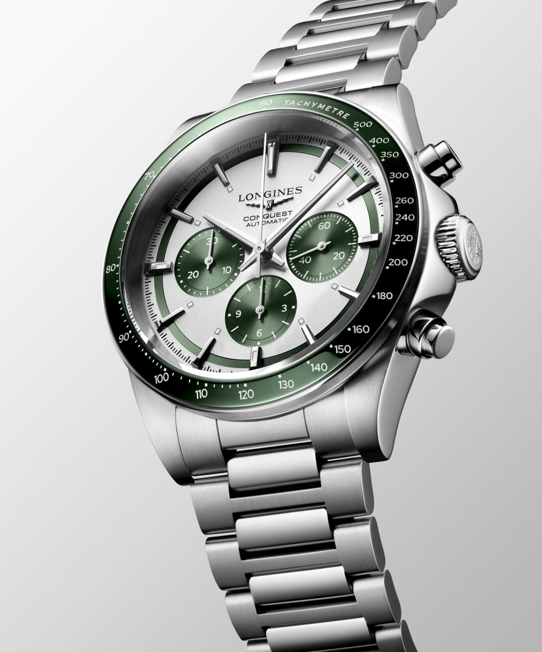 Conquest Chronograph Automatic Watch, Ø 42.00 Mm, Stainless Steel And Ceramic Bezel.