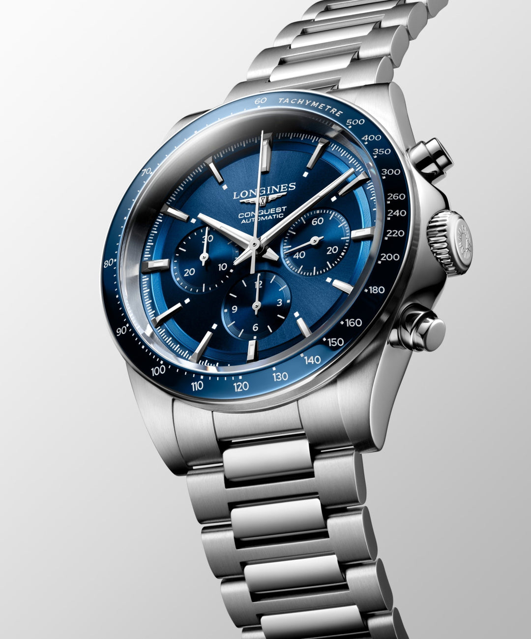 Conquest Chronograph Automatic Watch, Ø 42.00 Mm, Stainless Steel And Ceramic Bezel.