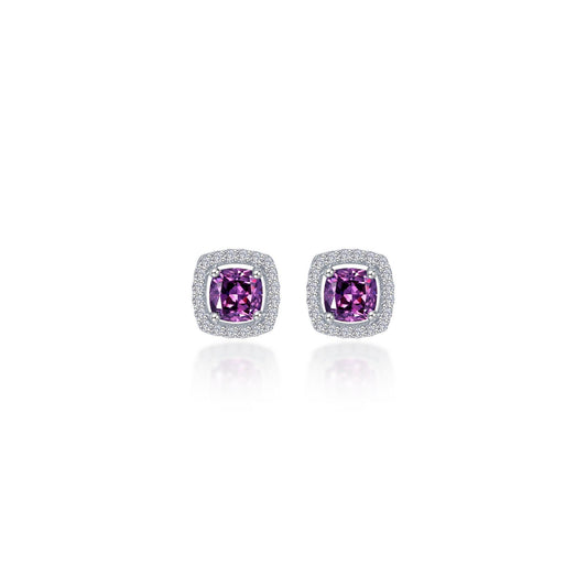 cushion cut halo stud earrings