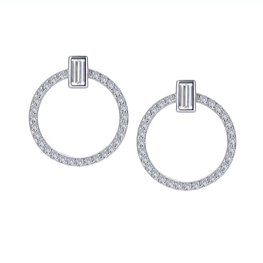 open circle drop earrings