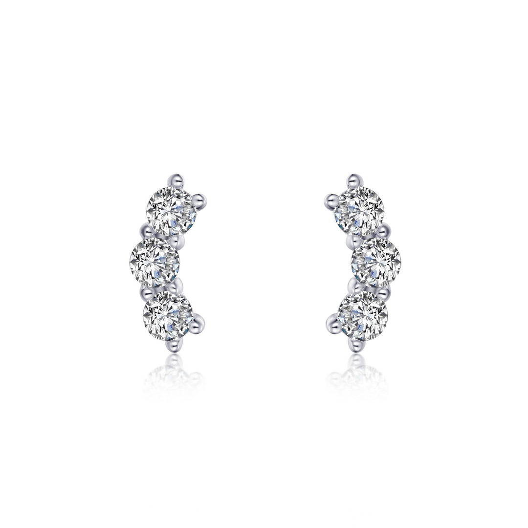 3 stone stud earrings
