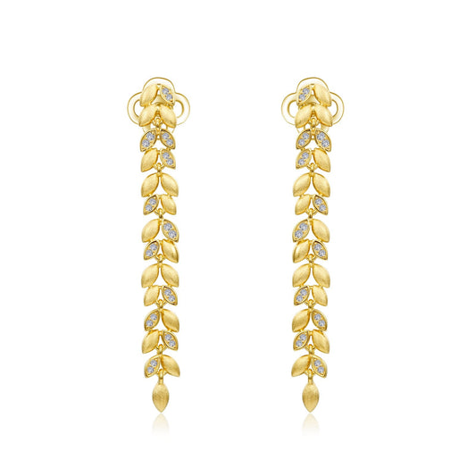 cluster leaves earrings