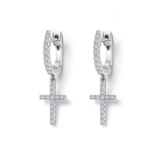 mini dangling cross earrings